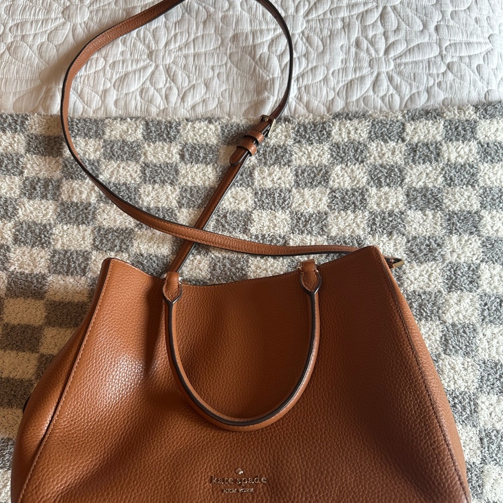 Kate Spade Brown Shoulder Bag with Gold Hardware